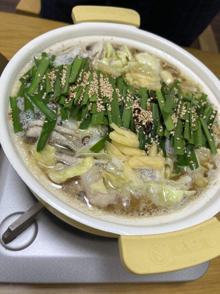 卓上コンロでもつ鍋